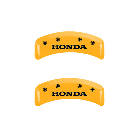 MGP 4 Caliper Covers Engraved Front & Rear Honda Yellow finish black ch