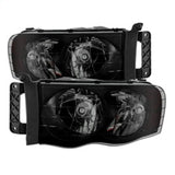 xTune Dodge Ram 1500 02-05 Amber Crystal Headlights HD-JH-DR02-AM-BSM