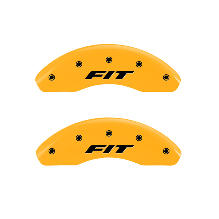 MGP 4 Caliper Covers Engraved Front & Rear i-Vtec Yellow finish black ch