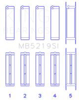King 91-92 281CI 4.6L V8 Romeo with Cast Iron Block SOHC 16 Valves (Size +0.5) Main Bearing Set
