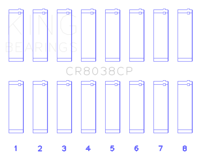 King 03-09 Ford Powerstroke V8 6.0L Diesel (Size +.75mm) Connecting Rod Bearing Set