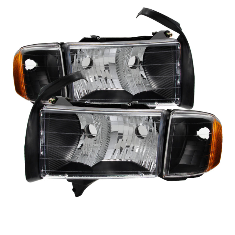 Xtune Dodge Ram Sport Model Only 1999-2002 OEM Headlights Black HD-JH-DR99-SP-BK