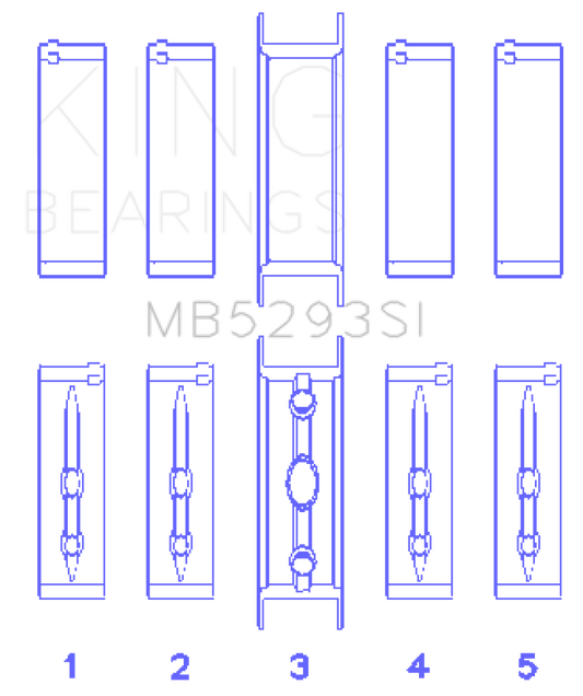 King GM 294/325/345/364CI 4.8/5.3/5.7/6.0L L20/LS1/LS2/LS4/LS6 (Size 030) Main Bearing Set