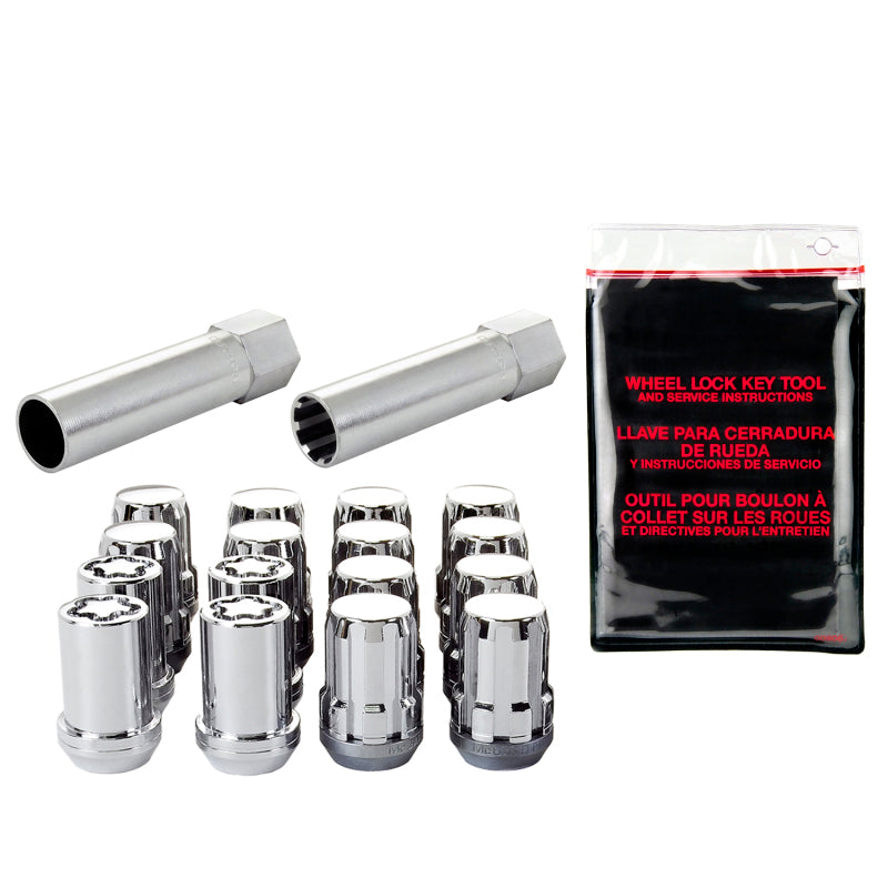 McGard SplineDrive Tuner 4 Lug Install Kit w/Locks & Tool (Cone) M12X1.25 / 13/16 Hex - Chrome