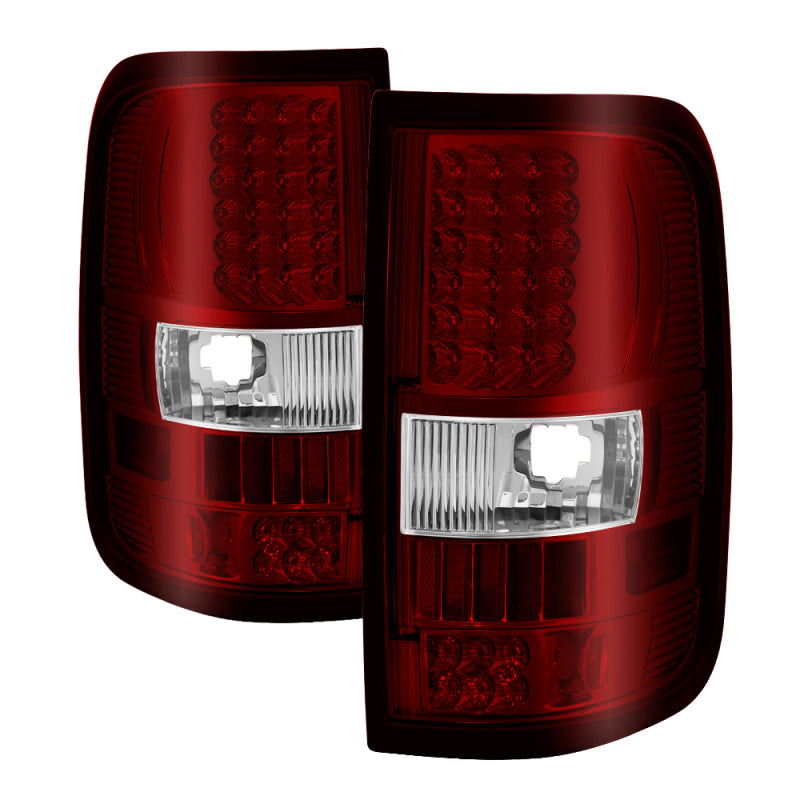 xTune Ford F150 Styleside 04-08 LED Tail Lights Red Clear ALT-ON-FF15004-LED-RC