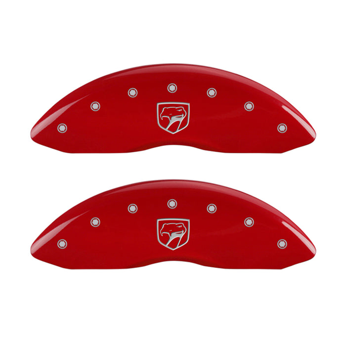 MGP 4 Caliper Covers Engraved Front Gen 2/Viper Engraved Rear Gen 2/Snake Red finish silver ch