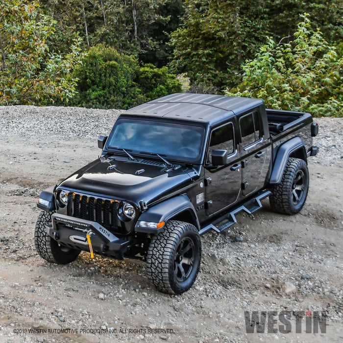 Westin 18-19 Jeep Wrangler JL Stubby Front Bumper - Textured Black