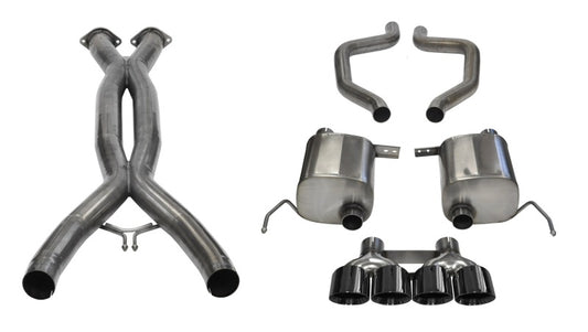 Corsa 15-19 Chevy Corvette Z06 3in Cat Back Exhaust, Black Pro-Series Quad 4.5in Tip (Xtreme)