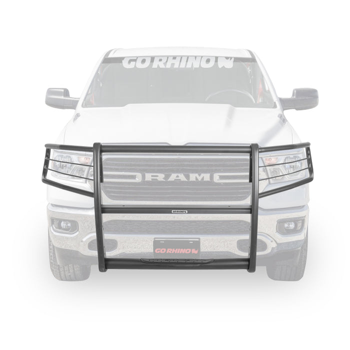 Go Rhino 19-24 Ram 1500 3100 Series StepGuard Center Grille + Brush Guards - Tex. Black