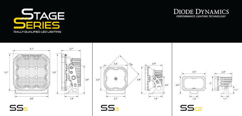 Diode Dynamics 17-22 Ford Super Duty Stage Series Backlit Ditch Light Kit