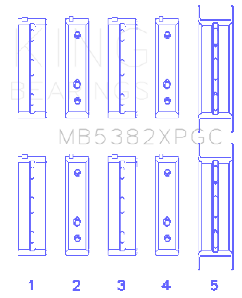 King Engine Bearings Subaru EJ20/EJ22/ EJ25 (Including Turbo) Coated Crankshaft Main Bearing Set