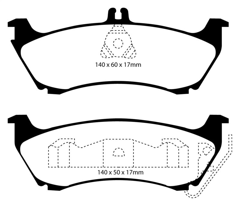 EBC 99-02 Mercedes-Benz M-Class (ML) ML320 3.2 Redstuff Rear Brake Pads