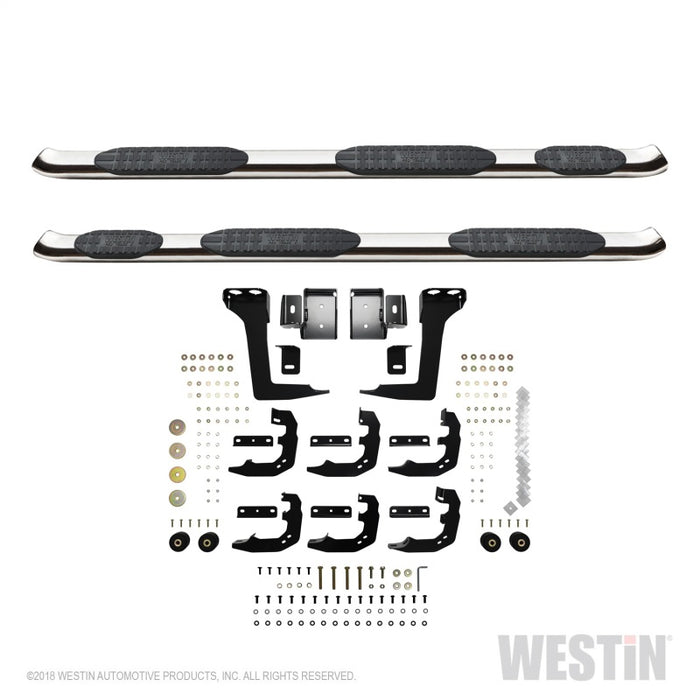 Westin 19-20 Ram 1500 Quad Cab w/ 6.5ft Bed PRO TRAXX 5 W2W Oval Nerf Step Bars - Stainless Steel