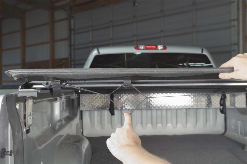 Access Lorado 08-15 Titan Crew Cab 7ft 3in Bed (Clamps On w/ or w/o Utili-Track) Roll-Up Cover