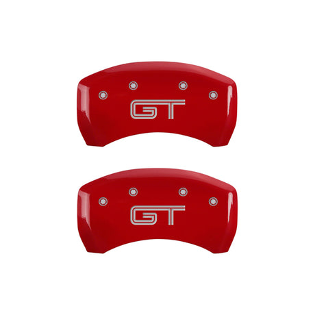 MGP 4 Caliper Covers Engraved Front Mustang Engraved Rear GT Yellow finish black ch