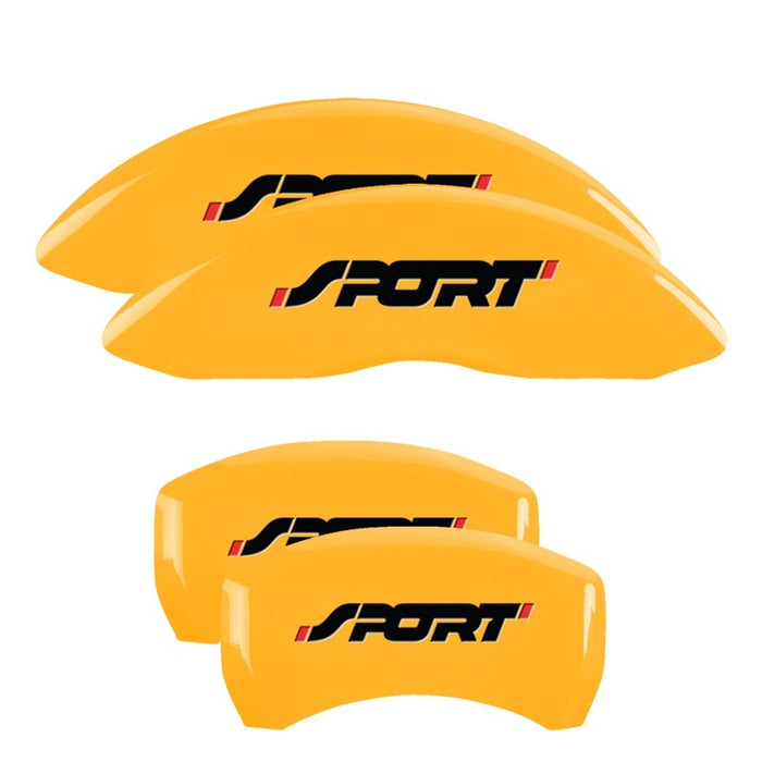 MGP 4 Caliper Covers Engraved Front & Rear No bolts/Sport Yellow finish black ch