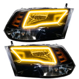 Oracle 09-17 RAM 1500 TRX Quad Pre-Assembled Headlights Blk Housing - w/ BC1 Cntrl