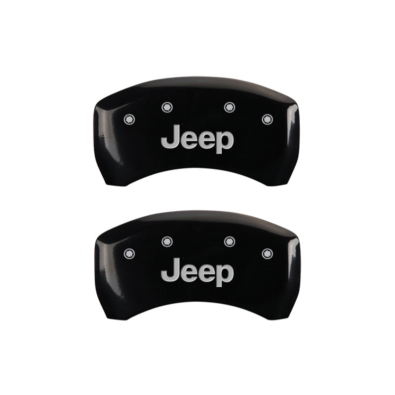 MGP 4 Caliper Covers Engraved Front & Rear JEEP Black finish silver ch