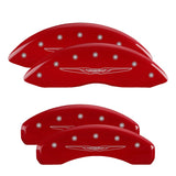 MGP 4 Caliper Covers Engraved Front & Rear Style 2/Chrysler Wing Red finish silver ch