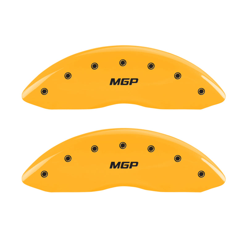 MGP 4 Caliper Covers Engraved Front & Rear MGP Yellow Finish Black Char 2003 Infiniti G35