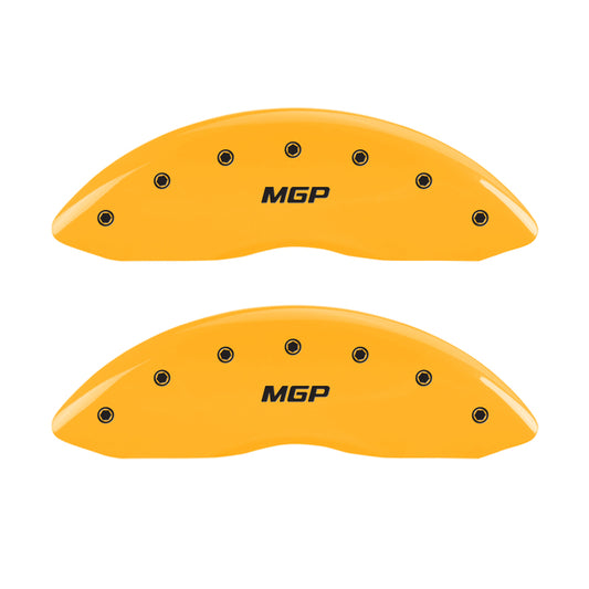 MGP 4 Caliper Covers Engraved Front & Rear MGP Yellow Finish Black Char 2003 Infiniti G35