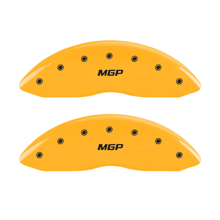 MGP 4 Caliper Covers Engraved Front & Rear MGP Yellow Finish Black Char 2009 Infiniti M45