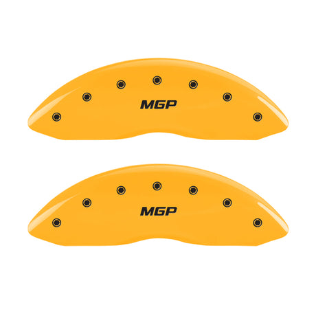 MGP 4 Caliper Covers Engraved Front & Rear MGP Yellow Finish Black Char 2006 Pontiac GTO