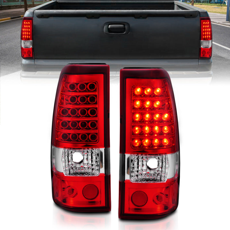 ANZO 2003-2006 Chevrolet Silverado 1500 LED Taillights Red/Clear