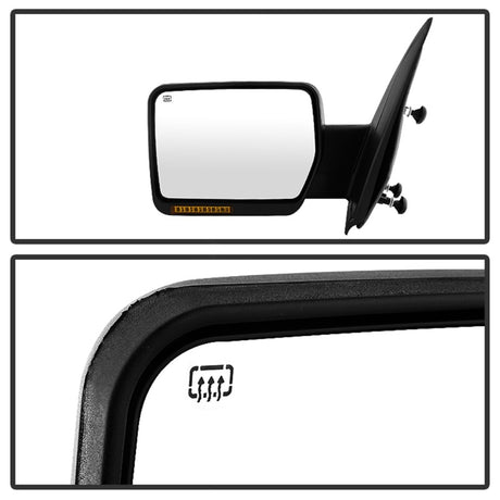 xTune Ford F150 07-14 Power Heated Amber LED Signal OE Mirror Right MIR-03349EH-P-R