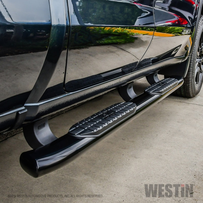 Westin 19-20 Chevrolet Silverado/GMC Sierra 1500 Double Cab PRO TRAXX 5 Oval Nerf Step Bars - Black