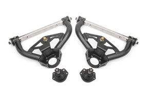 BMR 78-87 GM G-Body Non-Adjustable Upper A-Arms Delrin Std Ball Joint - Black Hammertone BMR Suspension