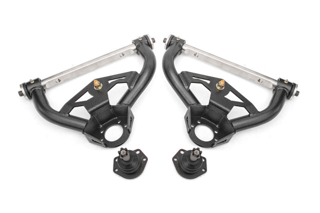 BMR 78-87 GM G-Body Non-Adjustable Upper A-Arms Delrin Std Ball Joint - Black Hammertone BMR Suspension