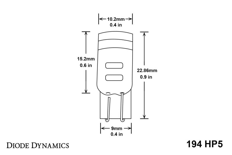 Diode Dynamics 194 LED Bulb HP5 LED - Red Short (Pair)