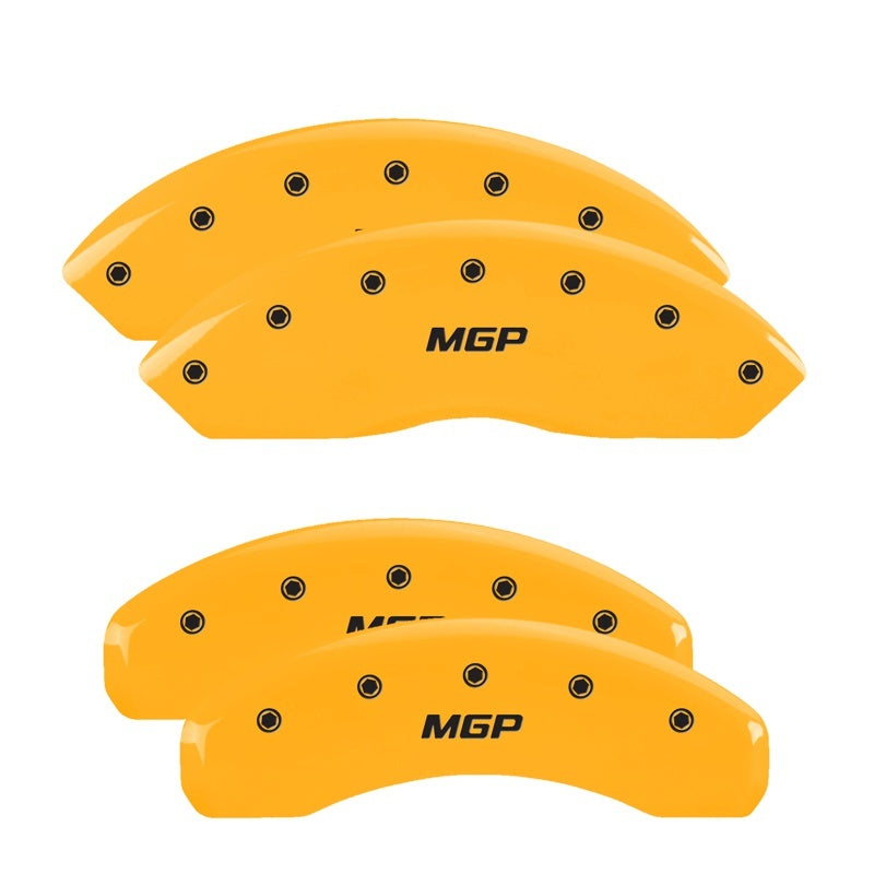 MGP 4 Caliper Covers Engraved Front & Rear Oval logo/Ford Yellow finish black ch