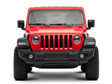 Raxiom 18-22 Jeep Wrangler JL/JT Axial 9-Inch LED Headlights w/RGB Halo- Blk Housing (Clear Lens)