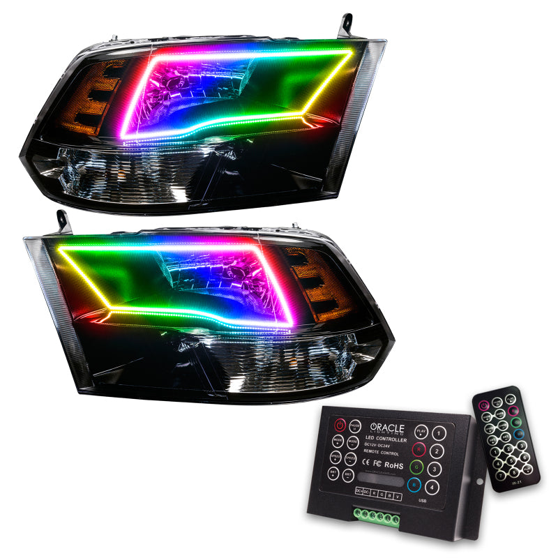 Oracle 09-17 RAM 1500 TRX Quad Pre-Assembled Headlights Blk Housing - w/ 2.0 Cntrl