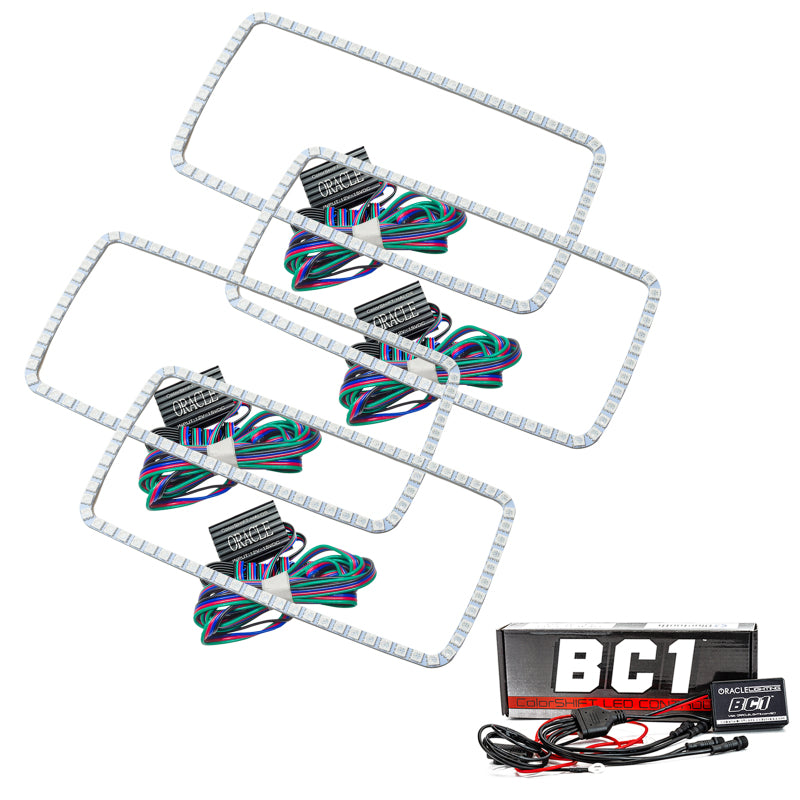 Oracle GMC Sierra 07-13 Halo Kit (New Square Ring Design) - ColorSHIFT w/ BC1 Cntrl