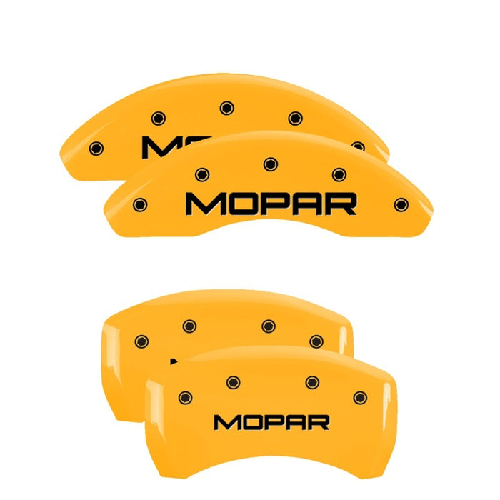 MGP 4 Caliper Covers Engraved Front & Rear Mopar Yellow Finish Black Char 2004 Chrysler Crossfire