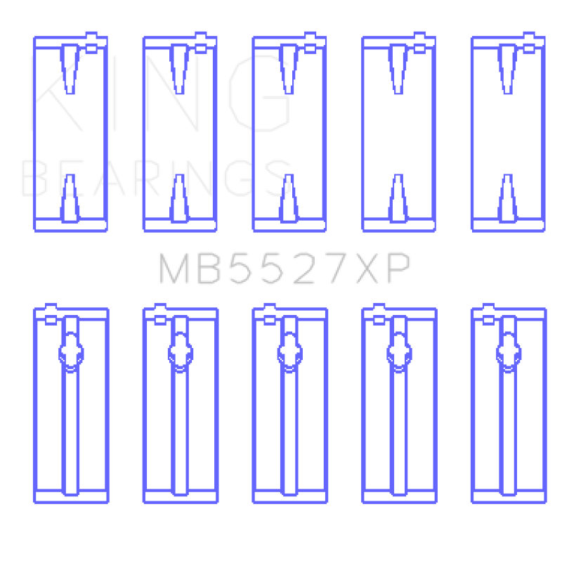 King Engine Bearings Toyota 4AGE/4AGZE 16V 1.6L (Size 0.25 Oversized) Performance Main Bearing Set