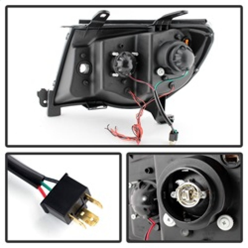 xTune Toyota Tacoma 05-11 Halo Projector Headlights Black PRO-JH-TT05-LED-BK