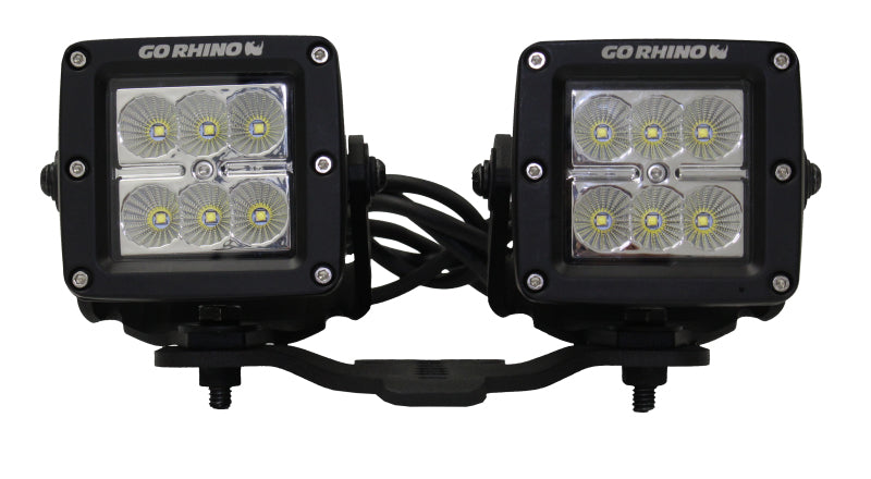 Go Rhino 18-20 Jeep Wrangler JL/JLU/Gladiator JT Light Mount - Two 3in Cubes