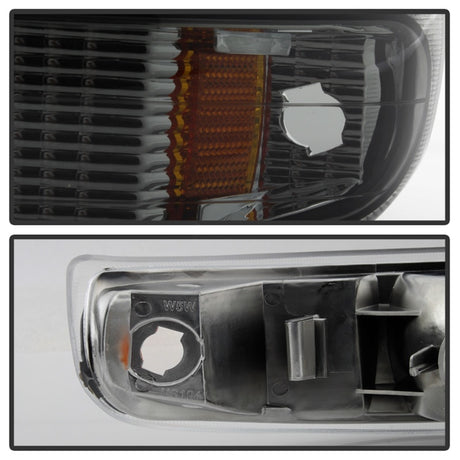 xTune Chevy Silverado 99-02 Amber Reflector Bumper Lights Smoke CBL-JH-CS99-AM-SM