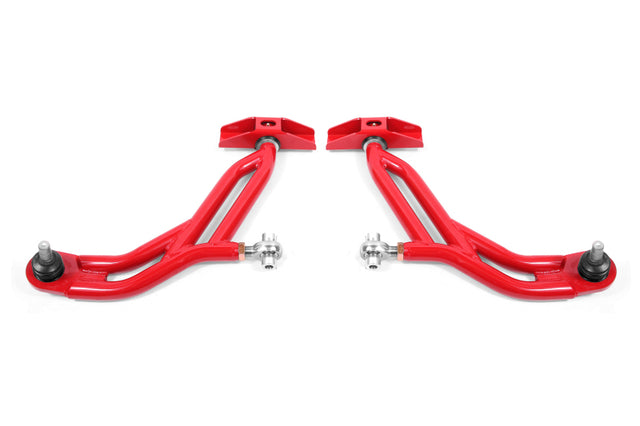 BMR 10-14 Ford Mustang Adj. Lower A-Arms w/ Delrin/Rod End / 18mm Tall Ball Joint - Red BMR Suspension