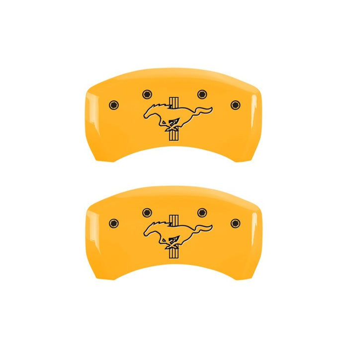 MGP Rear set 2 Caliper Covers Engraved Rear 2015/Bar & Pony Yellow finish black ch