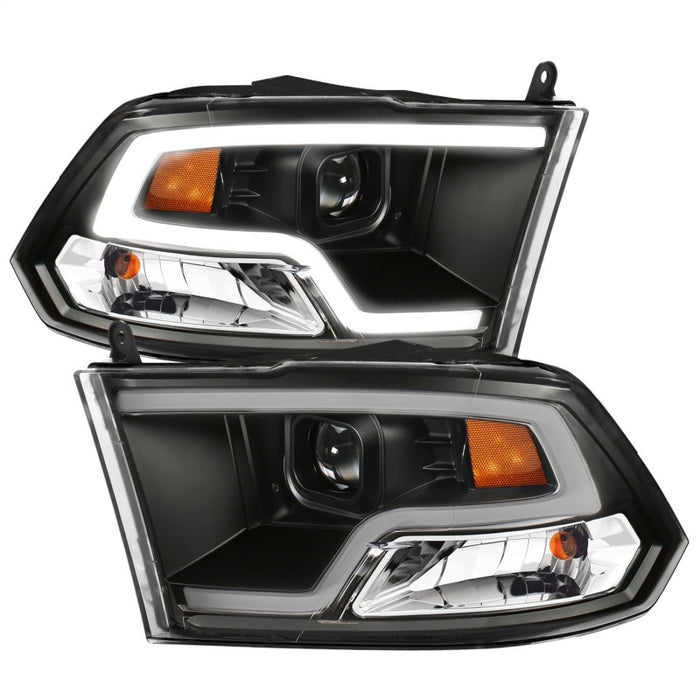 ANZO 09-18 Dodge Ram 1500 Plank Style Projector Headlights Black w/ Halo