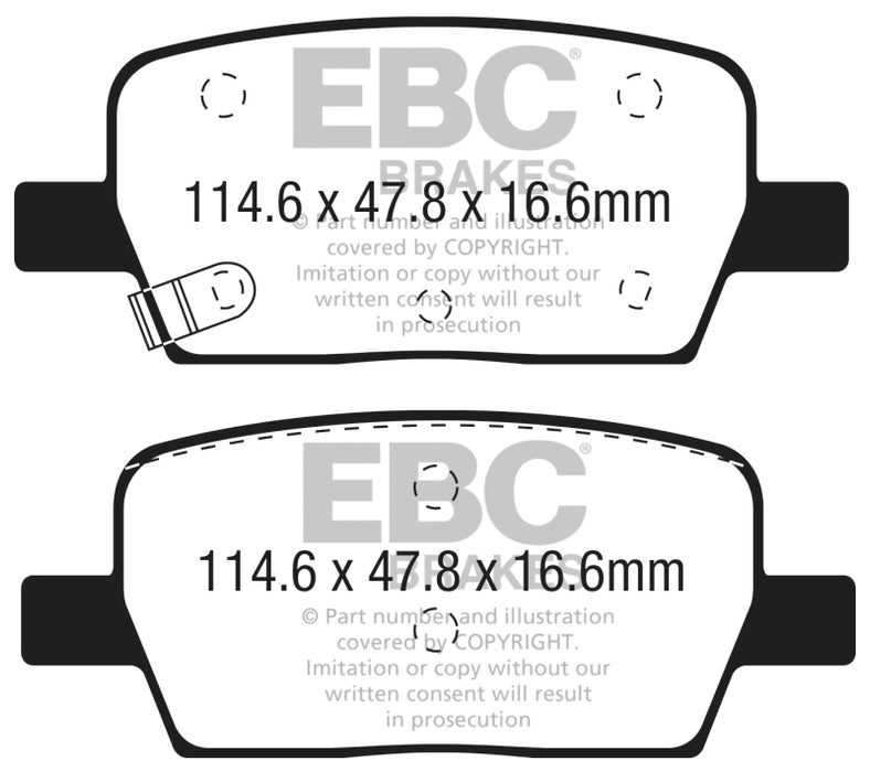 EBC 2018+ Chevrolet Traverse 2.0L Turbo Greenstuff Rear Brake Pads