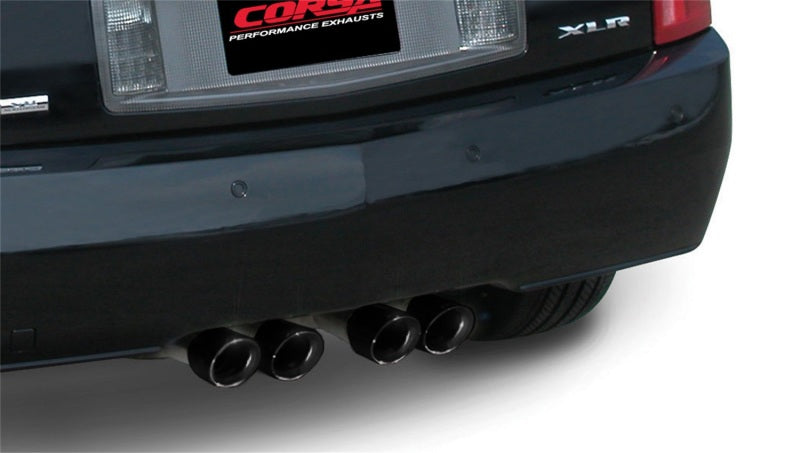 Corsa 2004-2008 Cadillac XLR 4.6L 25in Cat-Back Dual Rear w Twin 35in Black Pro-Series Tips