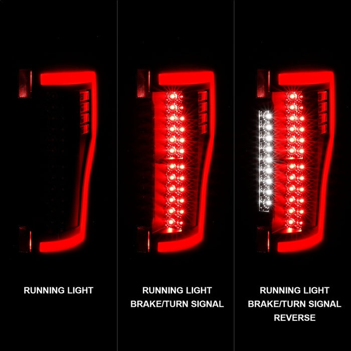 ANZO 2017+ Ford F-250 LED Taillights - Black/Clear