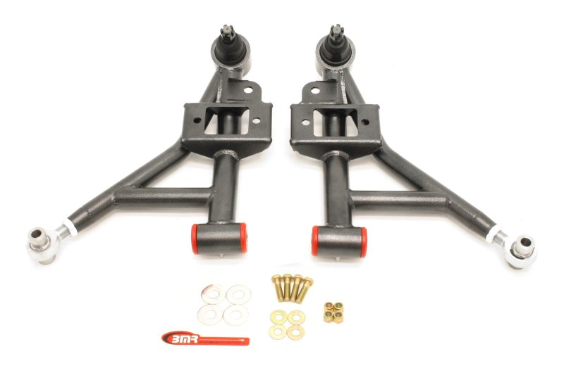 BMR 93-02 F-Body Adj. Lower A-Arms Poly/Rod End Combo - Black Hammertone BMR Suspension
