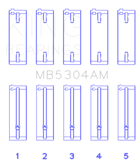 King Engine Bearings Kia/Mazda DOHC 16 Valve/SOHC 16 Valve/SOHC 8 Valve (Size STD) Main Bearing Set